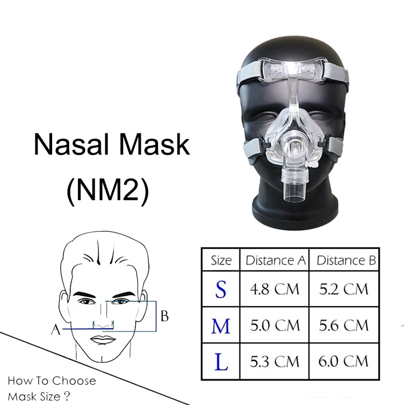Silikone Nasal Maske CPAP-Maske Søvn Maske med Hovedbeklædning S/M/L Størrelse Forbind Slangen og Næse Egnet Til CPAP Maskine 3