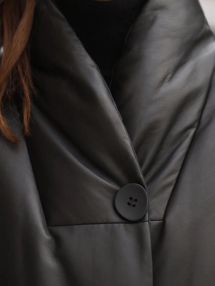 2020 nye fåreskind Europæisk stil frakke frakke personlig mode løs læder dunjakke Kvinder Mid-længde 3
