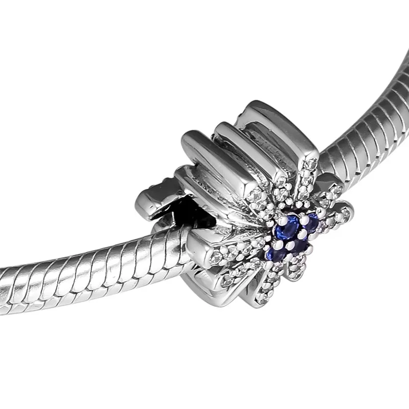 Jul Perler Blændende Fyrværkeri Charms Til Oprindelige 925 Sølv Armbånd i Sølv Perler Til smykkefremstilling Kvindelige DIY Charms 3