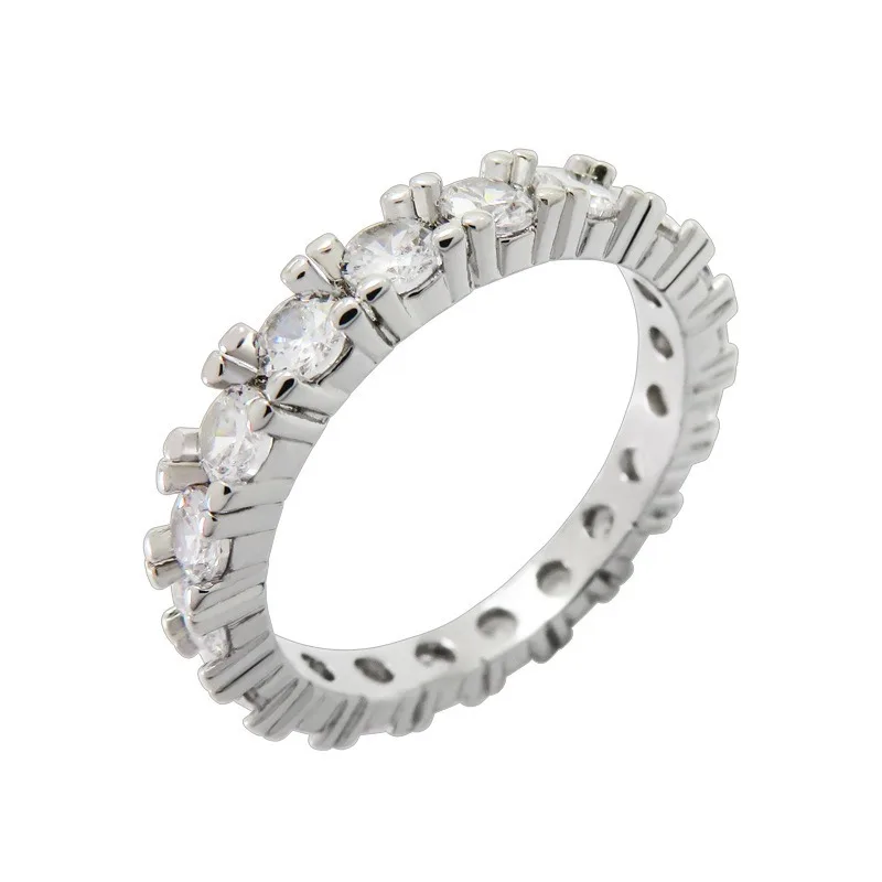 Kvindelige Enkelt Række Fuld Cubic Zircon Ring Delikat Ægteskab Engagement Forslag Charme Finger Smykker for Kæreste 3