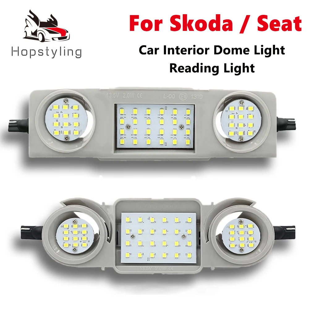 LED Bil Indvendige Dome Lys Tag læselamper For Skoda Octavia 5E3 5E5 Fantastisk 3T4 Super 3T5 Yeti Seat Alhambra 710 Leon 5F/5F1 3