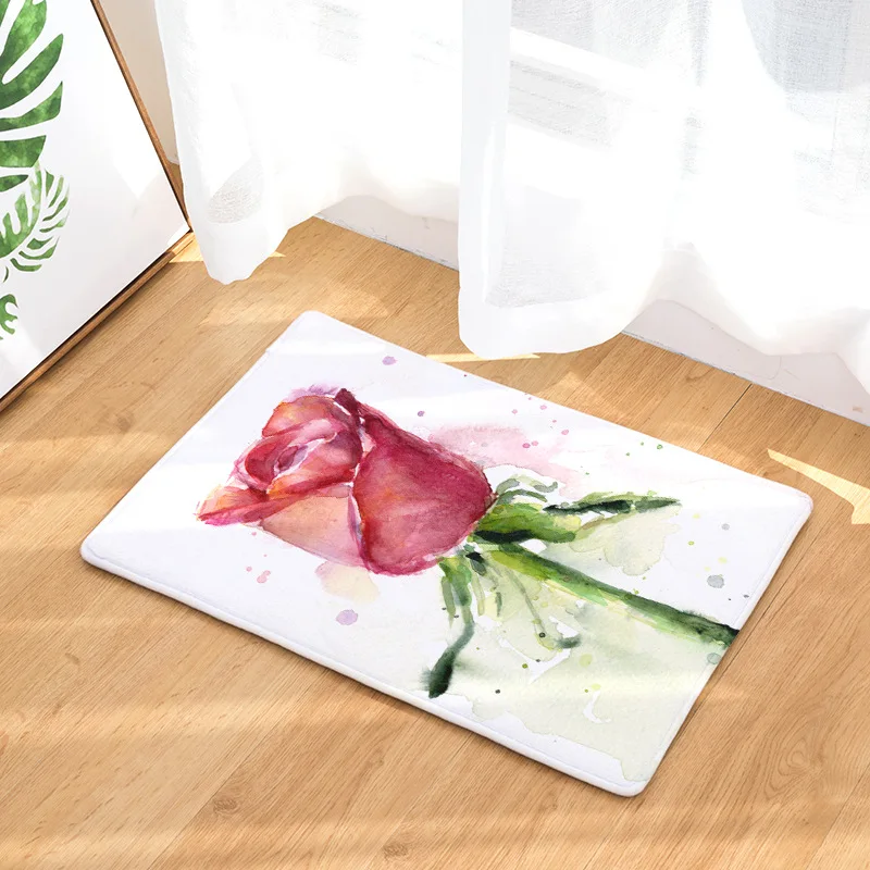 CAMMITEVER Rose Blomstret Drue Haven Style Flower Tæpper kan Vaskes Soveværelse Kunstige Tekstil Område Tæpper 3