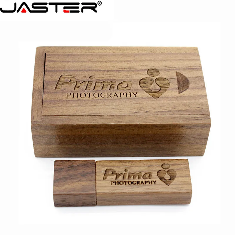 JASTER (over 1 STK gratis LOGO) Fotografering træ-usb - + box usb-flashdrev memory stick pendrive, 16GB, 32GB, 64GB bryllup gaver 3