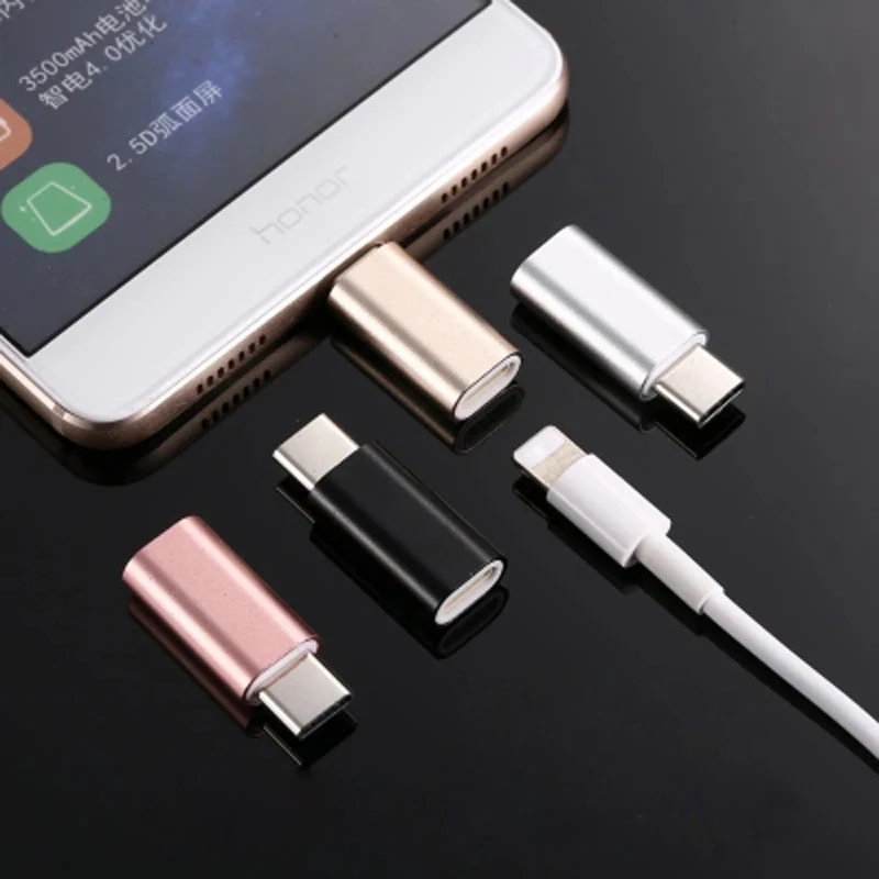 USB-C OTG Type C Til 8 Pin Adapter Mini Legering Converter Opladning Type-C Lightning Stik Til iPhone Huawei P30 Xiaomi Phone 3