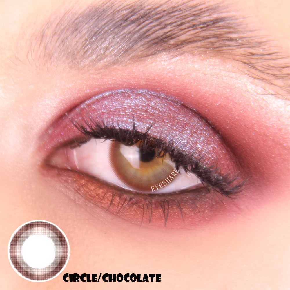 EYESHARE 2 stk/1 Par NYE CIRCLE Serien Kontaktlinser Sort Chokolade Farvet Kontakter Eye Makeup-Objektiv Skønhed Udstyr 3