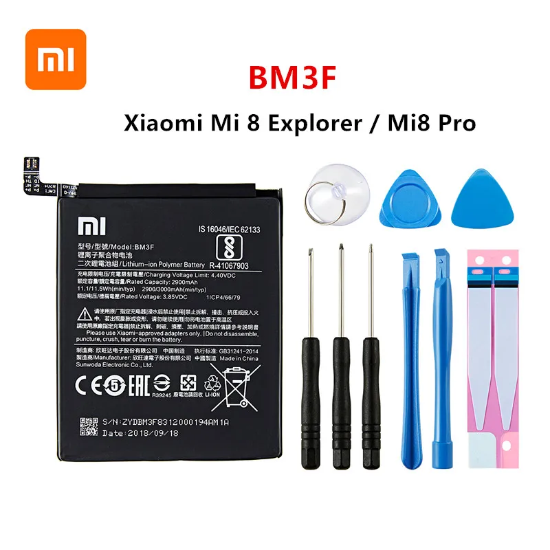 Xiao mi Orginal BM3F 3000mAh batteri Til Xiaomi 8 Mi 8 Explorer/Mi8 Pro BM3F Telefon Batterier +Værktøjer 3