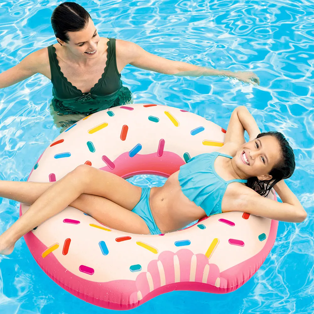 INTEX hjul oppustelige jordbær Donut 107x99 cm, oppustelige donut float, pool spil, strand legetøj for børn 3