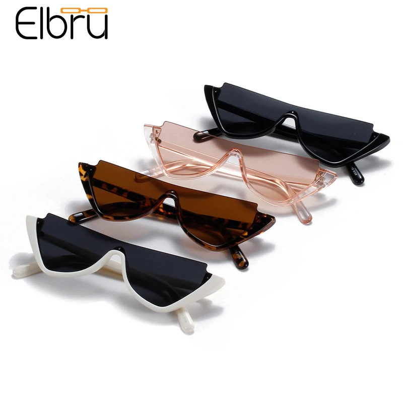 Elbru Retro Cateye Semi-uindfattede Solbriller Kvinder Sexet Vintage Cat Eye solbriller Brand Designer Farverige Briller Til Kvinder 3