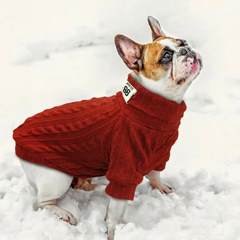Hund, Kat Turtleneck Sweater Vinter Varme Strikkede Hund Tøj til Små Hunde Chihuahua Tøj Hvalp Pels Jakke Kæledyr Produkter 3