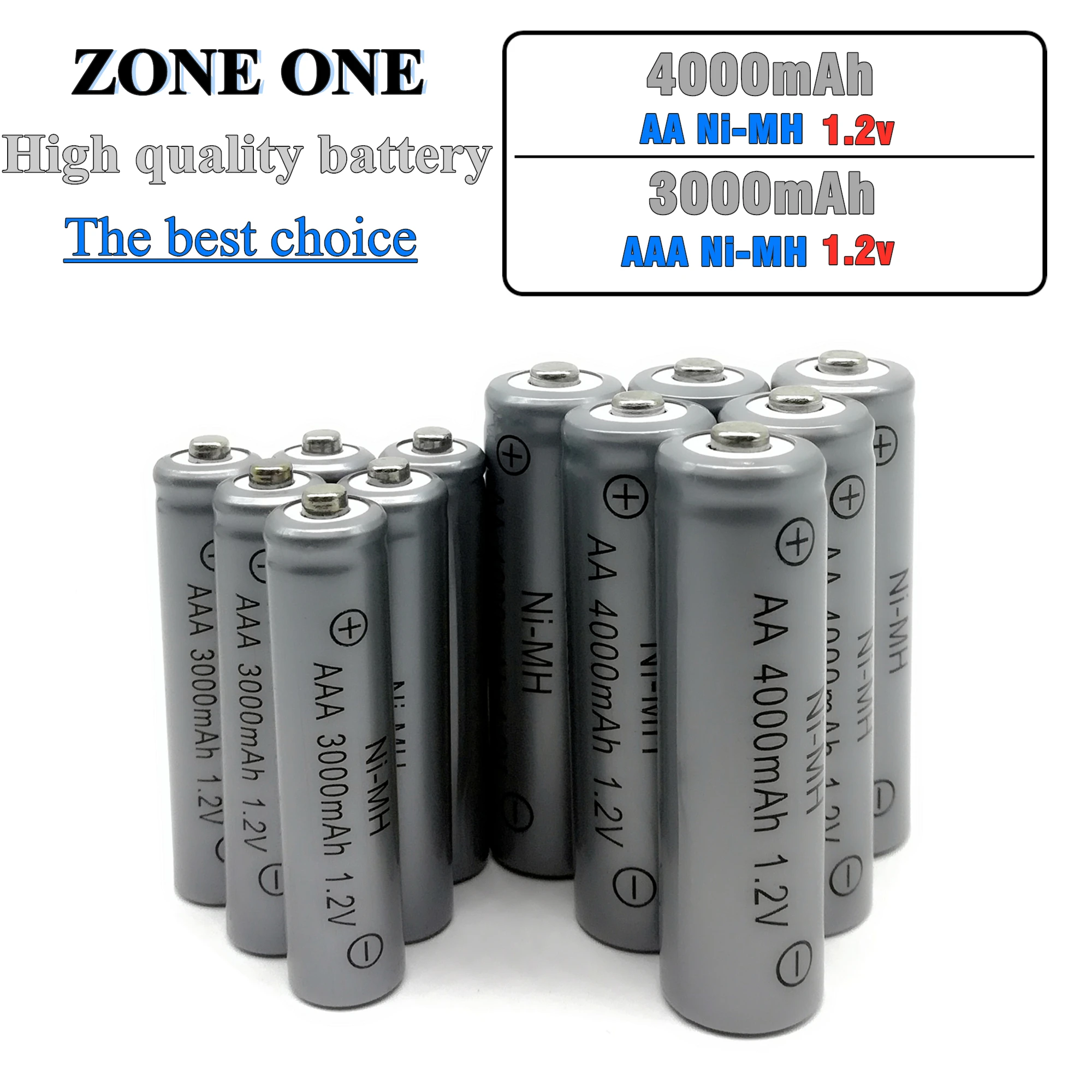 5Pcs aa + 5Pcs aaa/meget høj kvalitet Ni-mh1.2V genopladeligt batteri, Til vækkeur, fjernbetjening 3