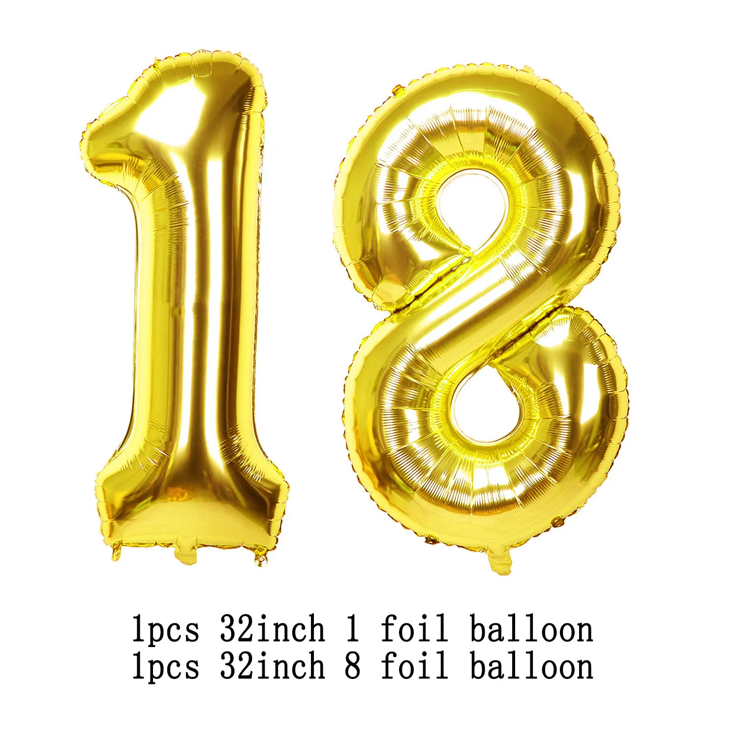 Amawill Fejre 18 Party Dekorationer Til Sort Happy Birthday Banner-Guld Nummer 18 Folie Latex Balloner, Konfetti Globos 3