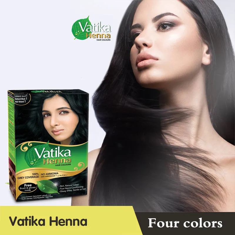 Vatika 2 Kits Høj kvalitet, Rene Naturlige Henna hårfarve Nuance/ Henna Øjenbryn , Ideel til Hår, Skæg & Øjenbryn 30-minutters hurtig farvestof 3