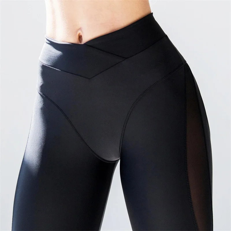 Nye Kvinder Sport Leggings Yoga Pants Black Høj Talje Elastik, der Kører Fitness Slank Sport Pants Fitnesscenter Leggings Bukser for Kvinder 3