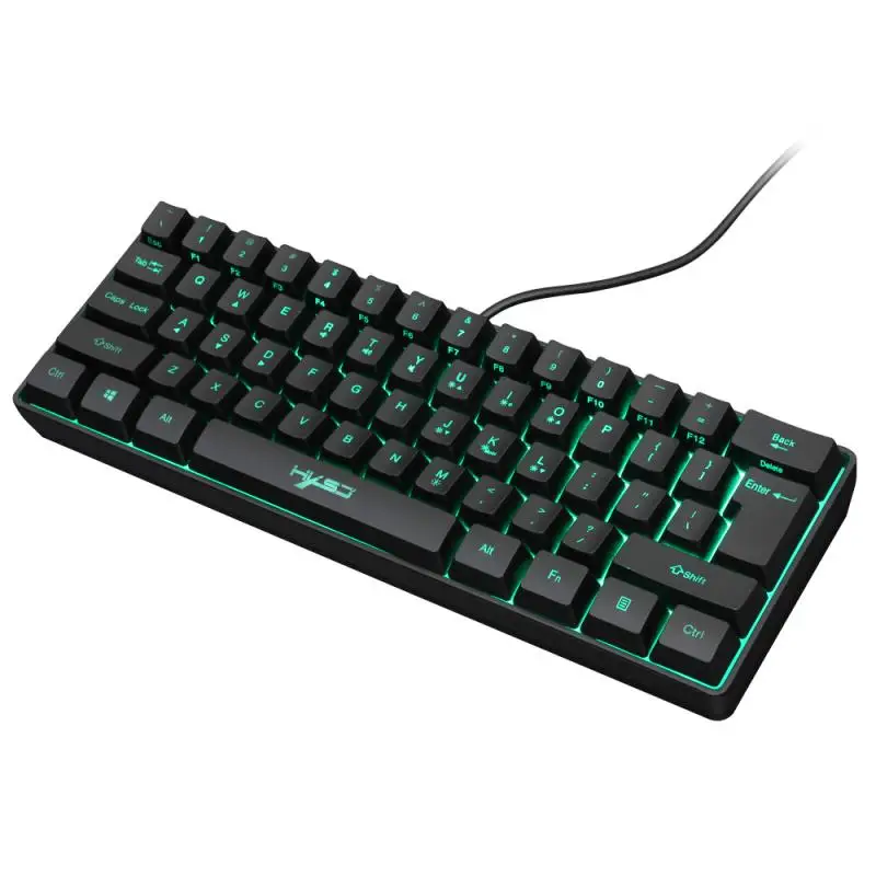 Gaming Tastatur Med RGB-Baggrundslys Belysning 61-keys Mini Tastatur Flere Genvejstast Kombinationer For PC-Gaming Laptop 3