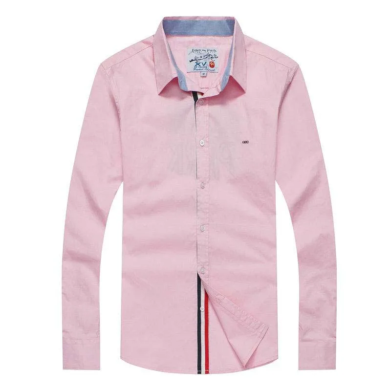 Franske mærke design park shirts til mænd broderi lange ærmer casual skjorte mænd eden mærke bomuld camisa masculina homme 3xl 3