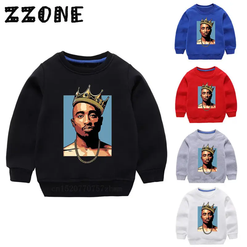 Børn Hættetrøjer Børn Tupac 2pac Print Hip Hop Sweatshirts Baby Bomuld Pullover Toppe Piger Drenge Efteråret Tøj,KYT287 3