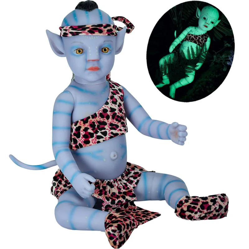 Bebe Reborn Baby Doll 20 Inches Nat Lys Fuld Silicone Body Baby Dreng Som Levende Baby Doll Gave Legetøj for Børn, der Vil Skinne 3