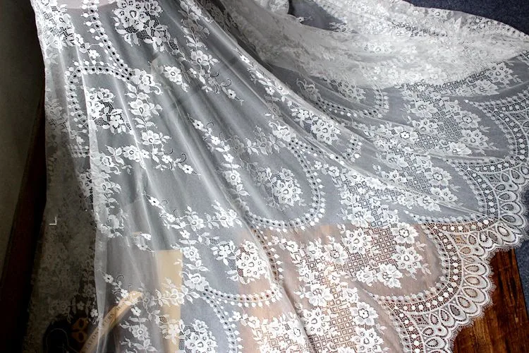 150CM bred eyelash lace stof Broderet DIY tøj brudekjole tabel flag tilbehør 3