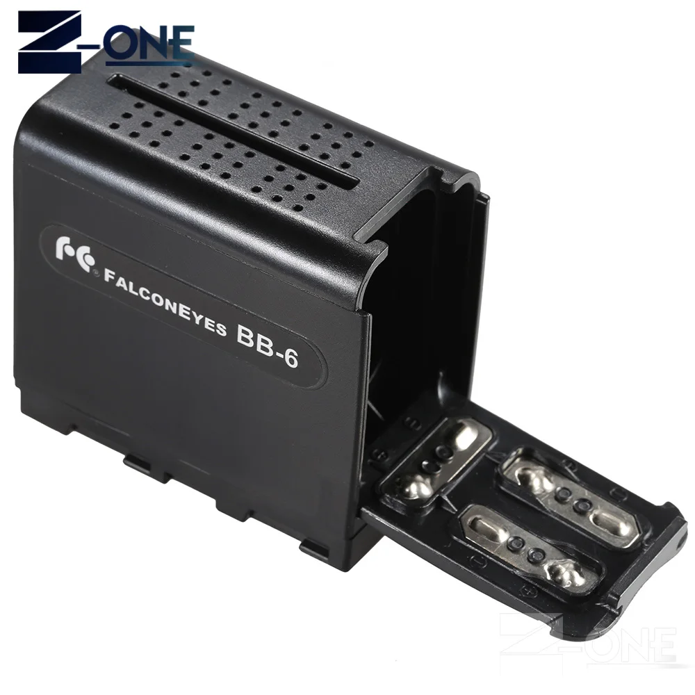 BB-6 6stk AA batterier Pack Batteriet Holder Strøm som NP-F NP-970 Serie Batteri til LED Video Light Panel / Skærm 3