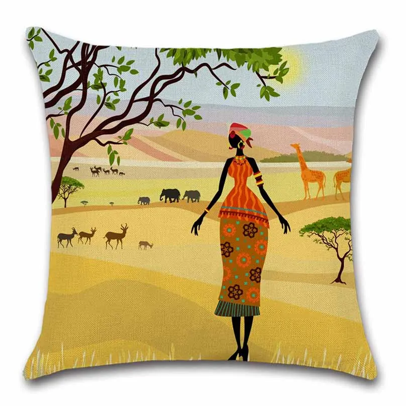 Afrikanske Mønster Abstrakt Maleri Afrika pudebetræk Dekoration hus Hjem sofa stol sæde Eksotiske gave til ven pudebetræk 3