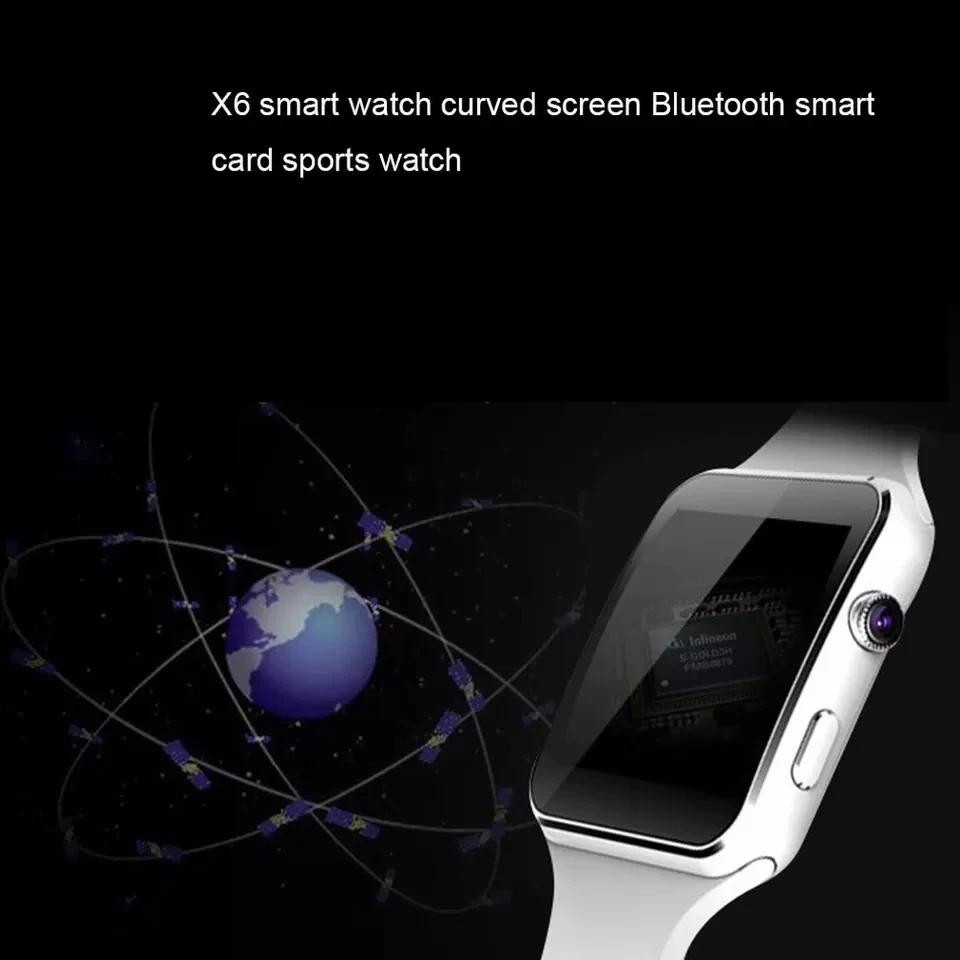X6 Smart Ur Bluetooth Smartwatch Støtte SIM-TF Kort med Kamera, Touch-Skærm til Android Xiaomi IPhone IOS 3