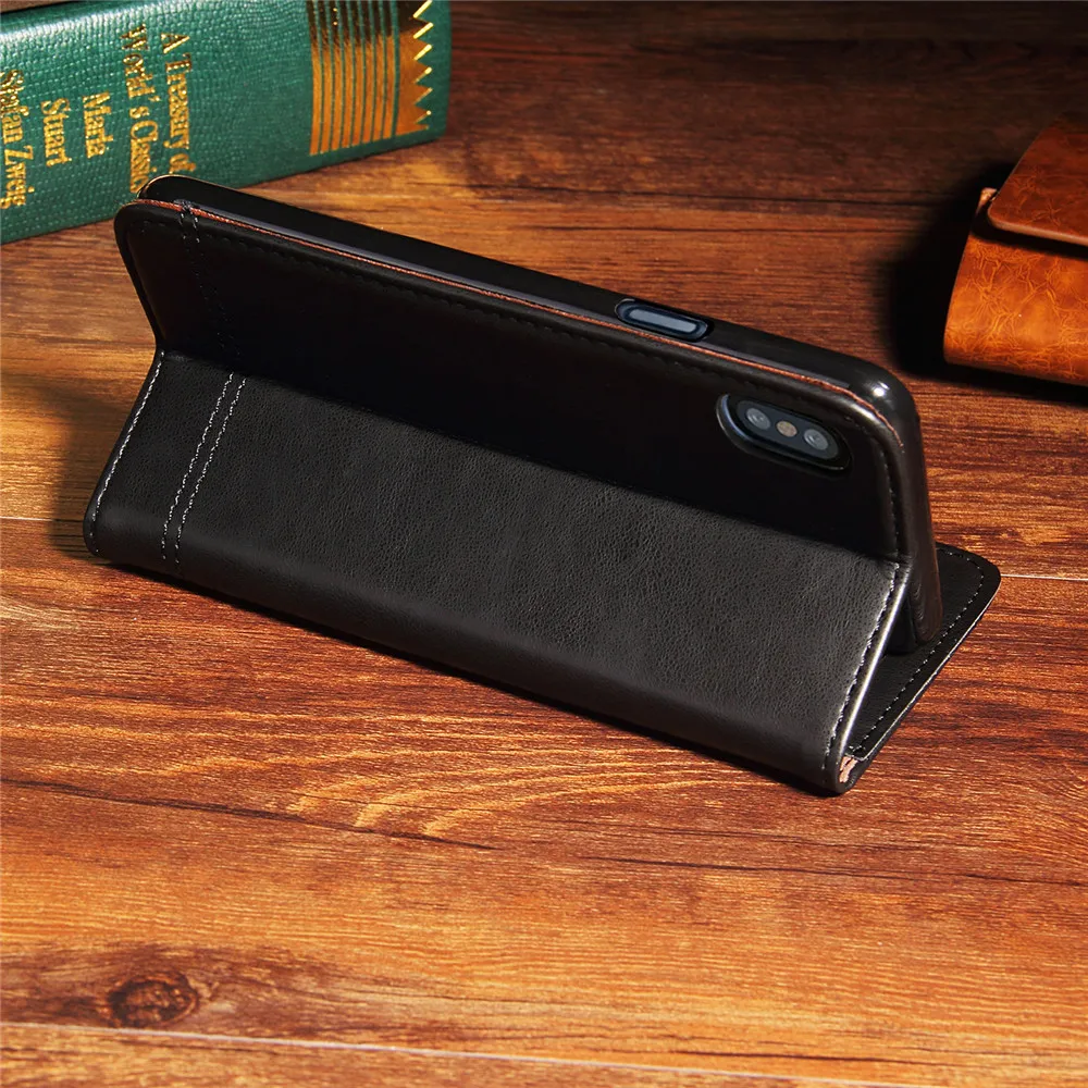 Magnetisk Læder Flip Phone Case For iPhone 12 Mini-11 Pro Max X XS-XR 6 6S + 7 8 Plus SE 2020 Wallet-Kort Slots Stå Bag Cover 3