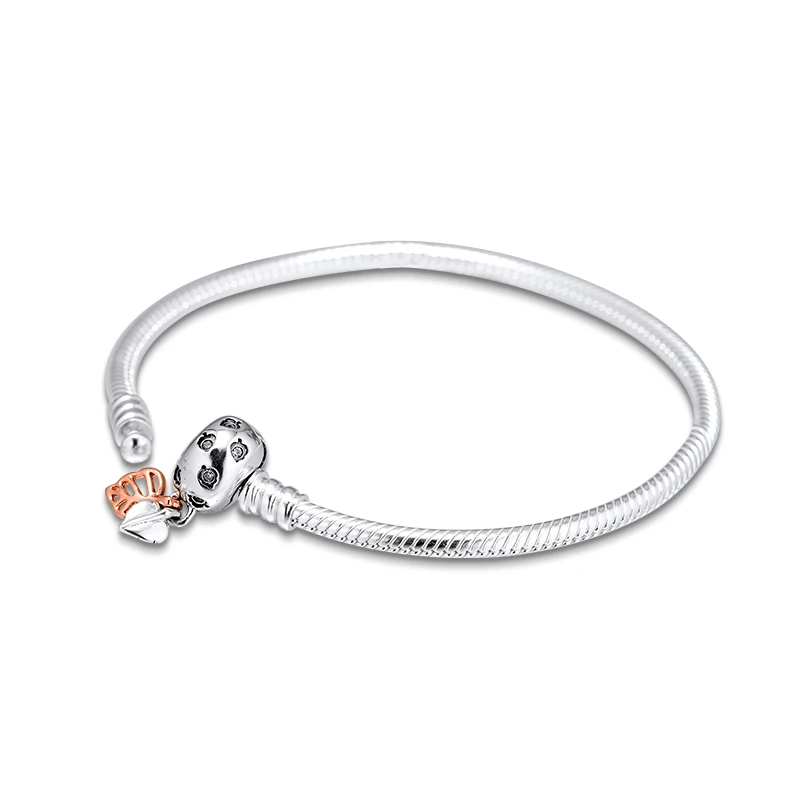 Øjeblikke Blade & Slange Kæde af Sterling Sølv Armbånd Til Kvinde DIY perler til smykkefremstilling Europæiske Kvinde Sølv Armbånd 3