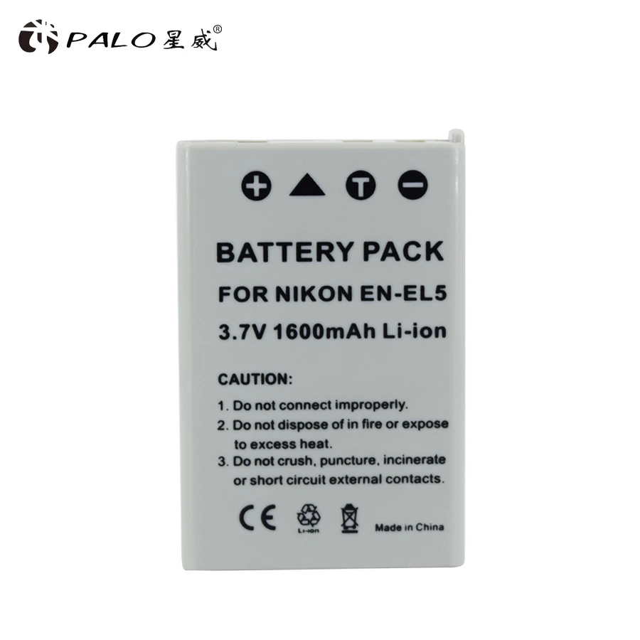 PALO 1stk kamera batteri 3,7 v 1600mah li-ion-EN-EL5 EL5 genopladeligt batteri til NIKON P500 P5100 P520 P6000 S10 COOLPIX_P100 3