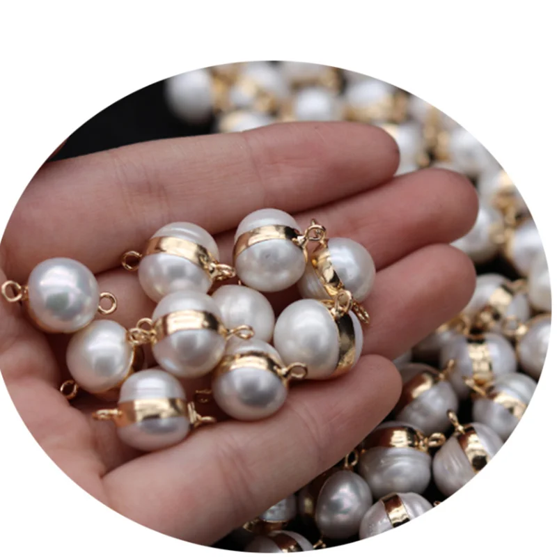 5pcs/masse 10mm Naturlige Ferskvands Perle Løse Perler Runde-Charme-Stik Perler Til gør det selv-Håndlavede Smykker at Gøre Tilbehør 3