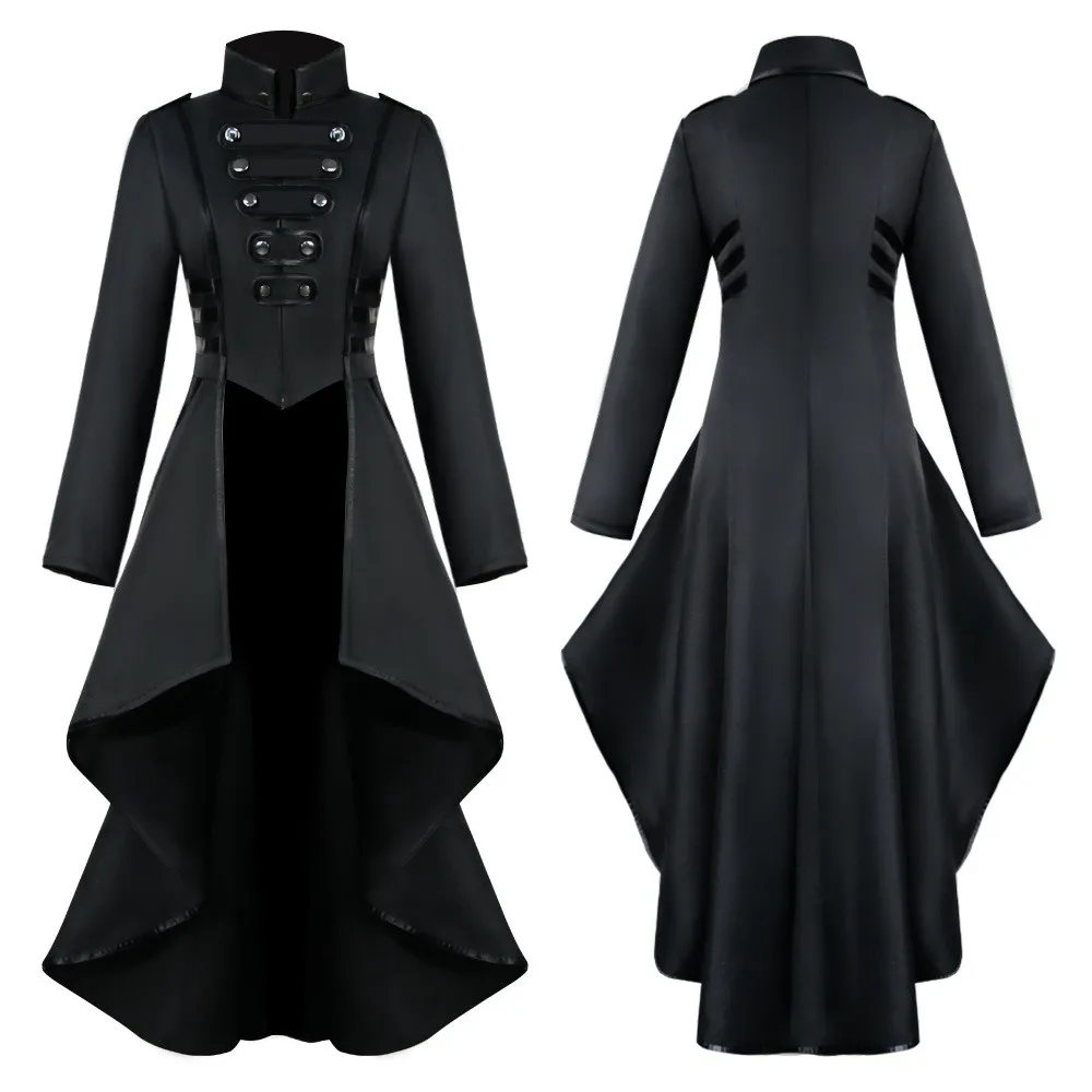 Kvinder Gotiske Steampunk-Jakke-Knappen Blonder Corset Halloween Kostume Pels Tailcoat Vintage-Stil Jakke S-3XL 3
