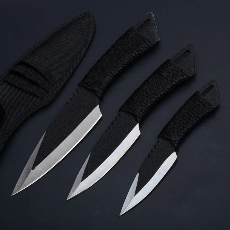 Pocket Kniv Taktiske Fixed Blade Knife Overlevelse Udendørs Jagt Camping Knive Kniv værktøjer + Skede 3 stk/sæt 3