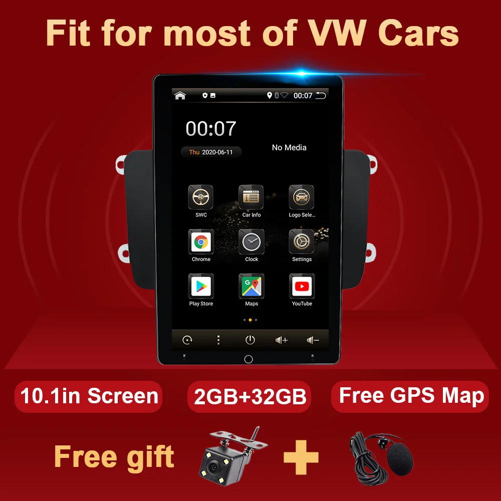 Android Bil Radio GPS For VW Passat B6 B7 Polo GOLF 5 6 Amarok Touran Jetta Tiguan Magotan CC T5 Sæde Mms-2 DIN Autoradio 3