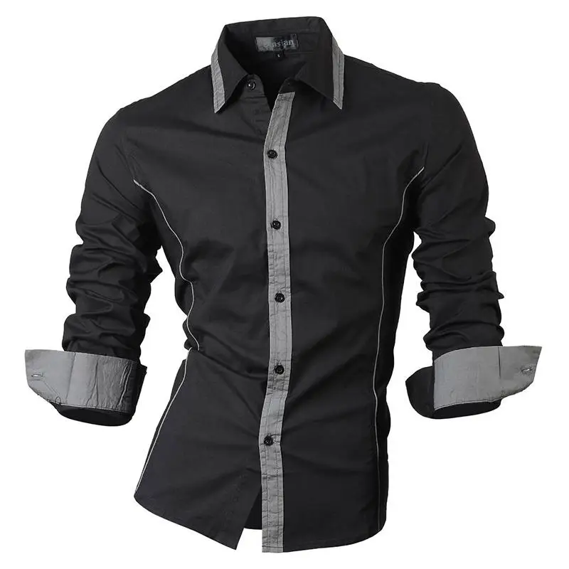 Jeansian Mænds Mode Kjole Casual Skjorter-Knappen Nede langærmet Slim-Fit Design Tatoveringer Lion Z030 Purple2 3