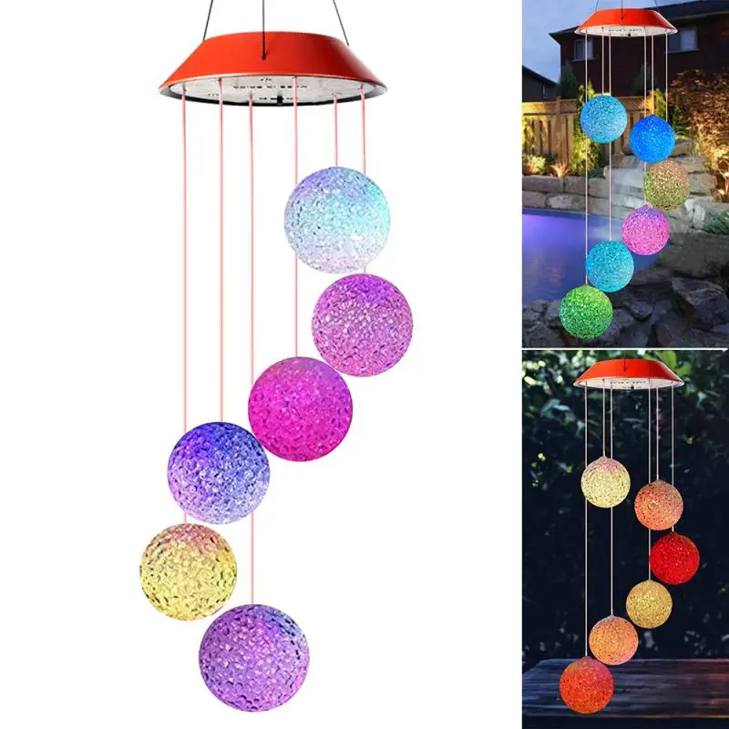 Sol-Drevne LED Wind Chime Bærbare Farve Skiftende Spiral Spinder Windchime Kreative Hjem Have Dekorative Lys Windbell 3