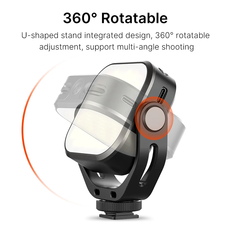 360 Rotation LED Video Lys Justerbare Beslag Genopladelige 3200K-6500K DSLR Smartphone Fyld Lys Youtube Live U-Formet Beslag 3