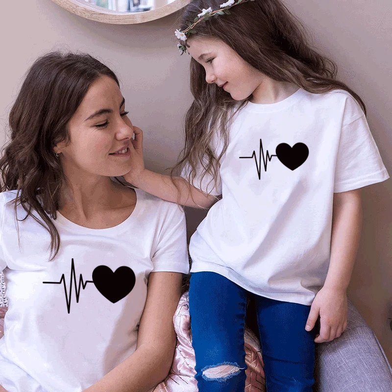 2020 Sommer Mode Familie Matchende Tøj Søde Mor Og Datter T-shirt Mor Og Mig Tøj Baby Drenge Tøj 3