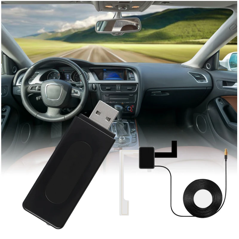 Car DAB+ Antenne med USB-Adapter Modtager til Android Bil Stereo Player understøtter DAB band III 174.0 MHz-239.0 MHz 3