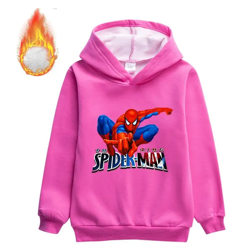 Disney Toddler Drenge Spiderman vinter Tykke tøj baby velour sweatshirt Tøj børn hoody drenge varm cashmere Trøjer Toppe 3