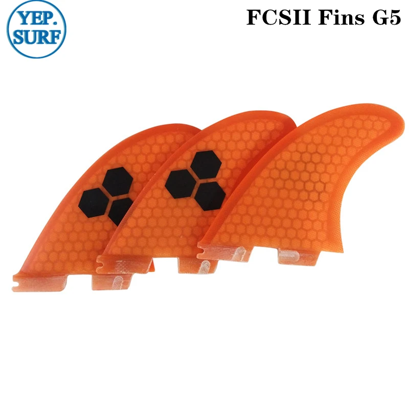Surf Finner FCSII G5 M Størrelse Surfbræt Honeycomb Finner Orange FCS 2 Fin Hot Sell FCS II Fin Quilhas 3
