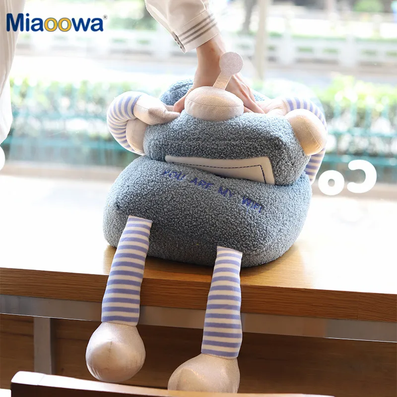 27-55cm Kawaii Sjove Wifi Robot Dukke Fyldt Tegnefilm Plys Legetøj til Børn Blød Pude Kreative Fødselsdag Gave til Børn, Baby 3