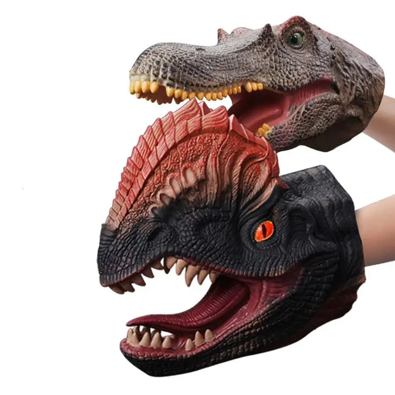Dinosaur Dyr Blød Hånddukke Gummi Realistisk Jurassic Dinosaur Legetøj Haj Puppet Boy Toy Børn 3