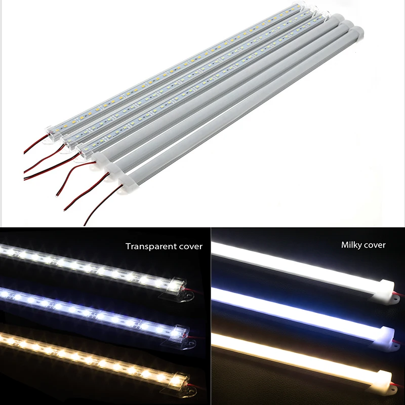 10stk*50cm Engros SMD 5730 LED Hårdt Stive LED Strip Bar Lys Aluminium shell med PC Cover LED Bar Lys 5730 3