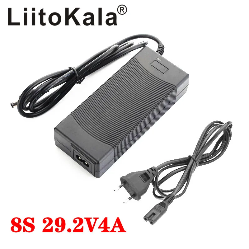 LiitoKala 24V oplader 8S 29.2 V 2A oplader 29.2 V 4A LiFePO4 Batteri Oplader RCA-Port Til 8S 24V LiFePO4 Batteri pack 3