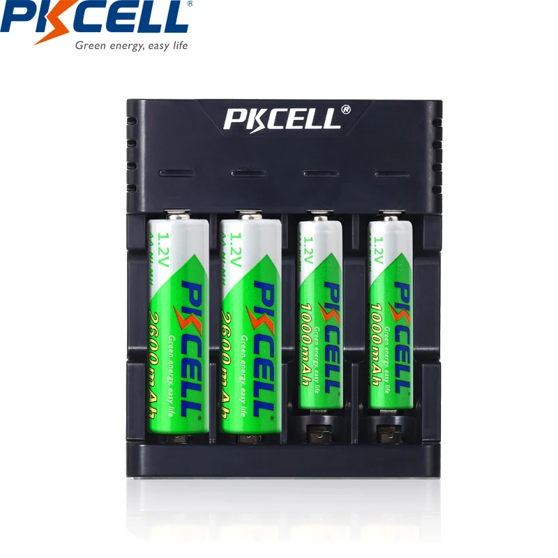 1STK PKCELL4 slots smart USB Batteri Oplader til AA, AAA, NIMH/NICD Genopladelige Batteri med LED-indikator intelligent oplader 3