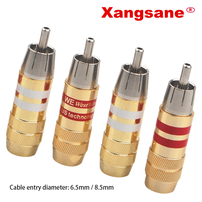 Xangsane 8STK 20PCS 50STK 100PCS forgyldt signal kabel plug power forstærker signal kabel plug feber audio RCA plug lotus 3