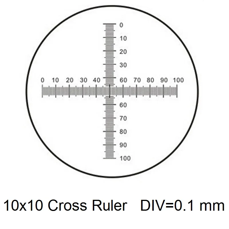 Okular Mikrometer i Diameter 19mm Optisk Glas på Tværs af Lineal Nettet for Biogolical Mikroskop 23.2 mm Okular DIV 1 0.1 0.05 0.2 mm 3