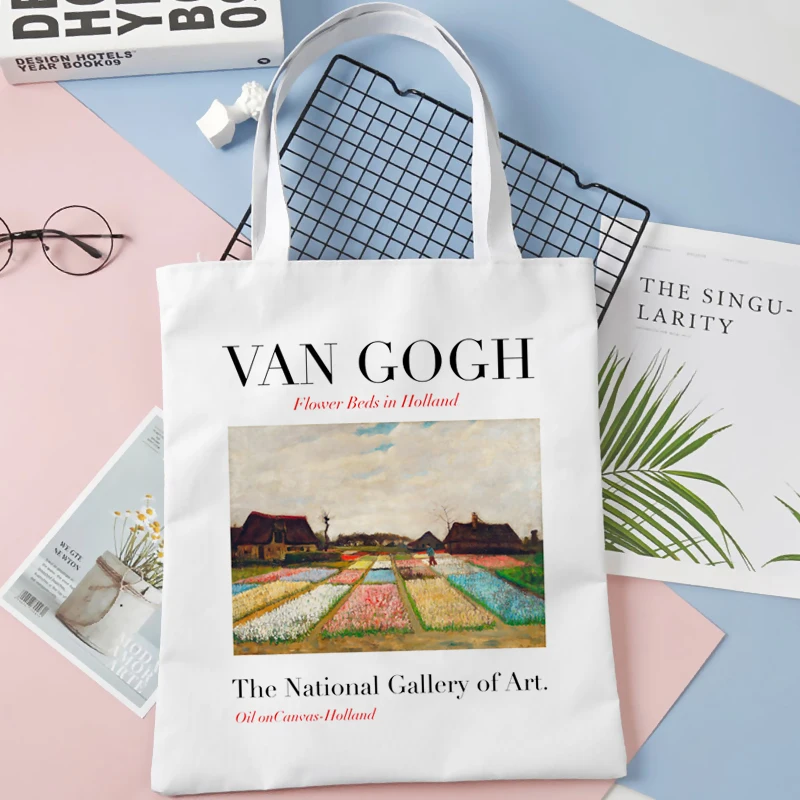 Van Gogh shopping taske eco jute taske genanvendelige tote taske bolso taske bolsa compra bolsas ecologicas vævet tote få fat i 3