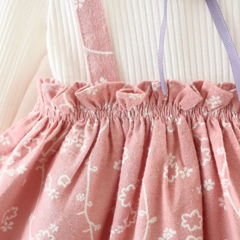Baby piger tøj prinsesse kjole nyfødte baby piger tøj med lange ærmer spædbarn børn kjoler blomster print kjole 3