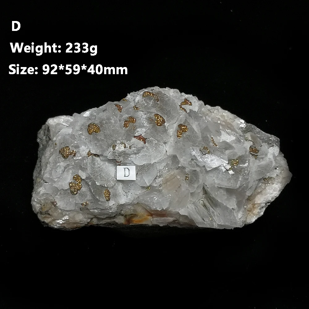 Natursten Calcit, Kvarts Pyrit Mineral Krystal-Prøve Fra Hunan-Provinsen, Kina A2-4 3