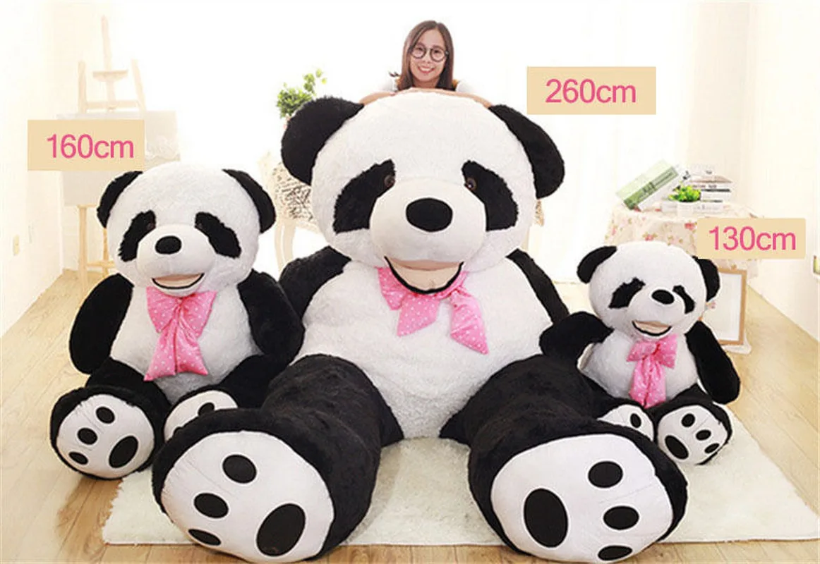 Kinesiske Panda Bear Blød Plys Legetøj Dukke Gave Kæmpe Kæmpe Store Udstoppede Dyr Furry Panda Shell Gratis Fragt 3